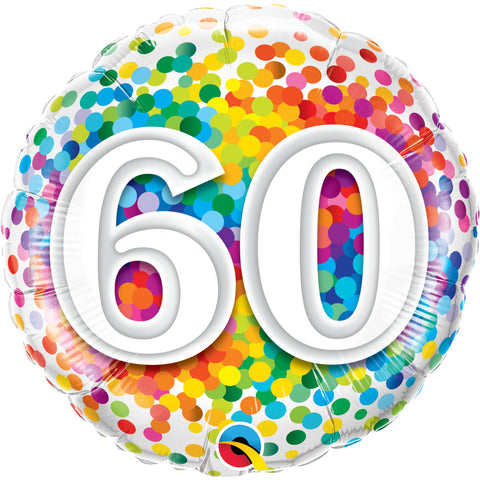033b 60 Birthday Rainbow Confetti