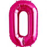 500pi Number 0 Foil Balloon Hot Pink