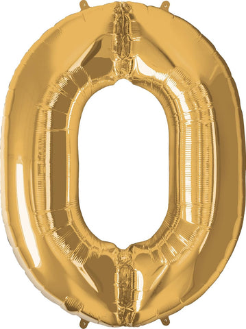 500gd Number 0 Foil Balloon Gold
