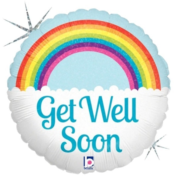 040 Get Well Soon Rainbow Holographic