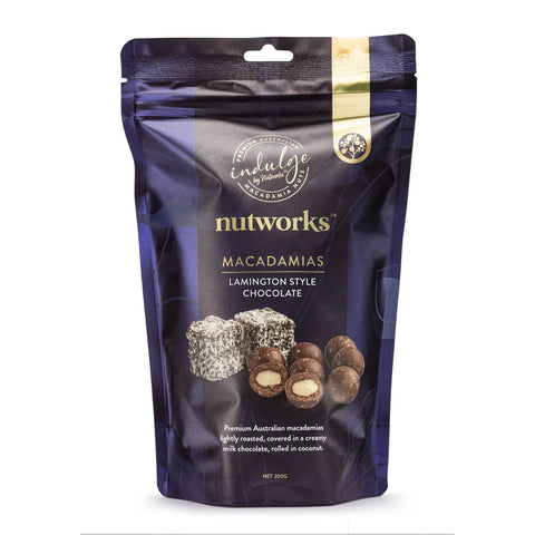 Nutworks Lamington Chocolate Macadamias 75g