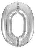 500si Number 0 Foil Balloon Silver