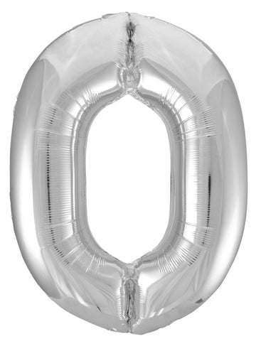 500si Number 0 Foil Balloon Silver