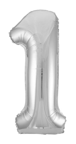 501si Number 1 Foil Balloon Silver