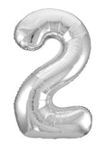502si Number 2 Foil Balloon Silver