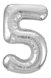 505si Number 5 Foil Balloon Silver