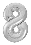 508si Number 8 Foil Balloon Silver