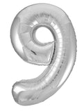 509si Number 9 Foil Balloon Silver