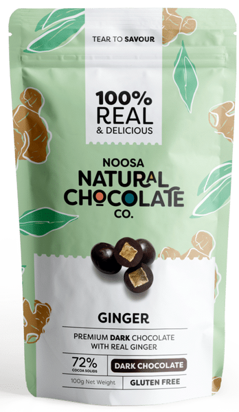Noosa Natural Chocolate Co - Buderim Ginger Coated in Premium Dark Chocolate
