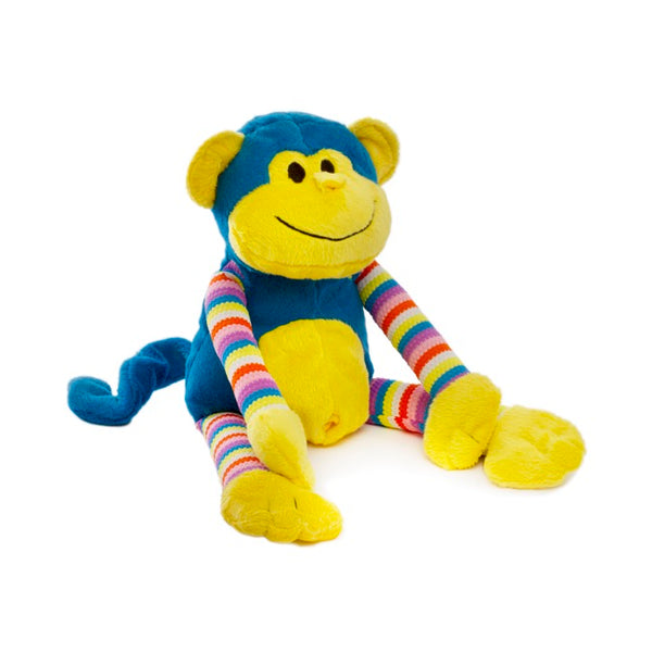 Bright Stripy Monkey - Blue 38cm