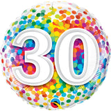 030b 30 Birthday Rainbow Confetti