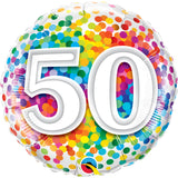 032b 50 Birthday Rainbow Confetti