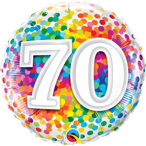 034b 70 Birthday Rainbow Confetti