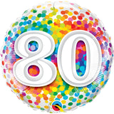 035b 80 Birthday Rainbow Confetti