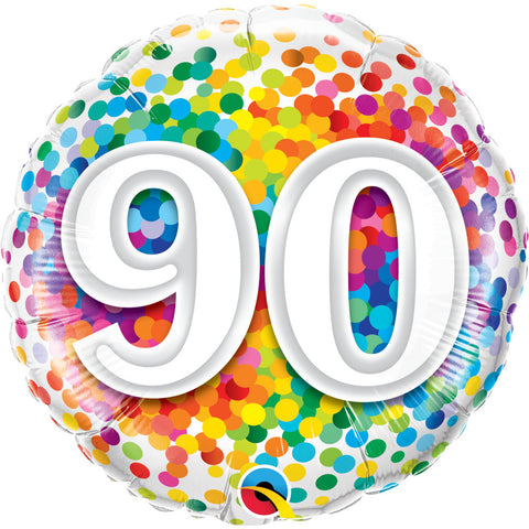 036b 90 Birthday Rainbow Confetti