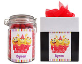 Happy Birthday Emojis - Personalised Lolly Jar 