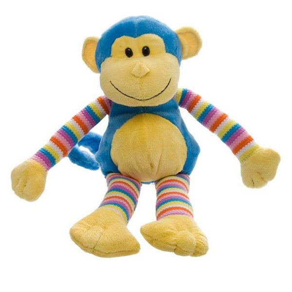 Bright Stripy Monkey - Blue 38cm
