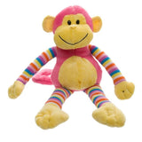 Bright Stripy Monkey - Hot Pink 38cm